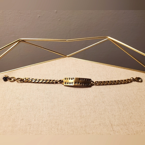 Goldeen Custom Brass ID Bracelet "B*tch Better Have My Money" BBHMM - Picture 3 of 9